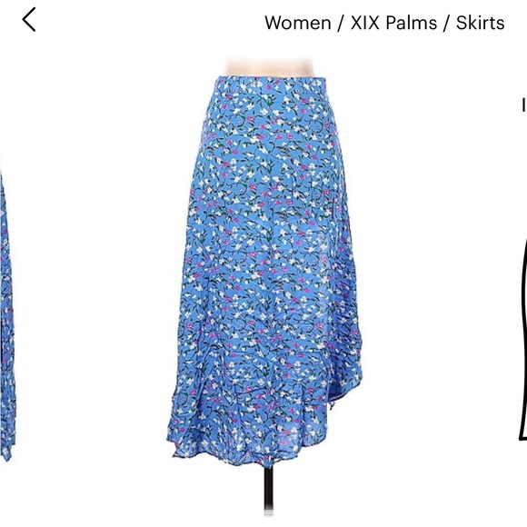 Flowy skirt with flowers - Picture 3 of 5